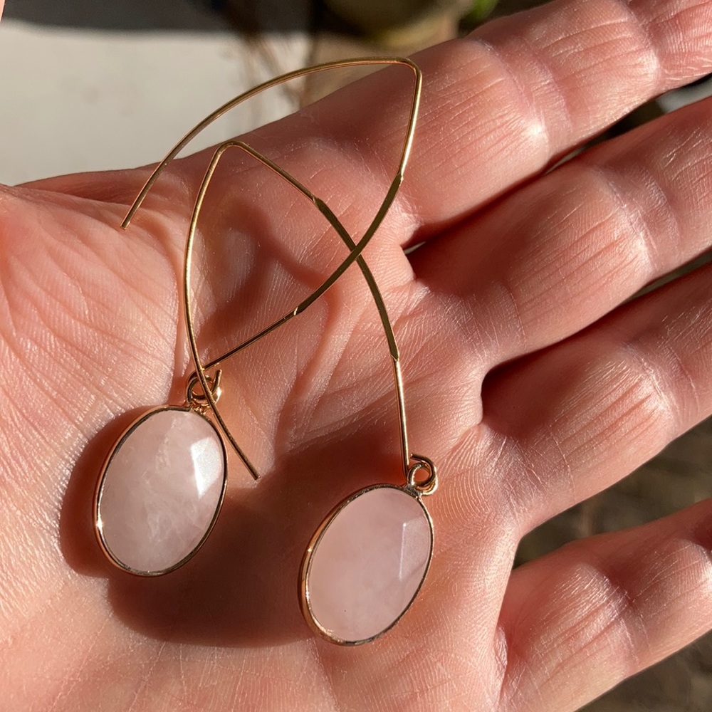 Rose Quartz Dangles - Picture 9 of 11